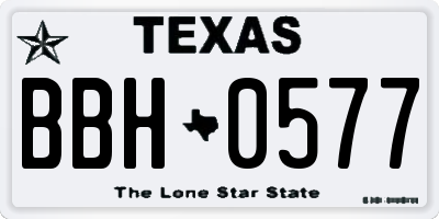 TX license plate BBH0577