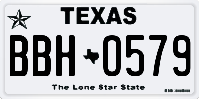 TX license plate BBH0579