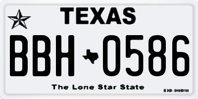 TX license plate BBH0586
