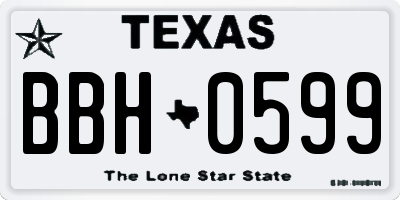 TX license plate BBH0599