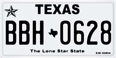 TX license plate BBH0628