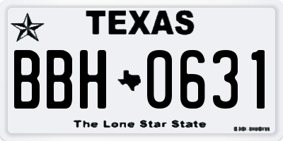 TX license plate BBH0631