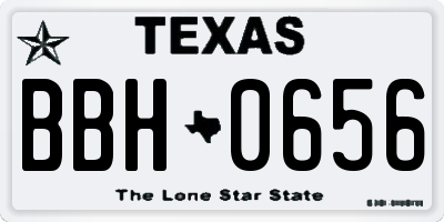 TX license plate BBH0656