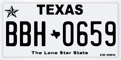 TX license plate BBH0659