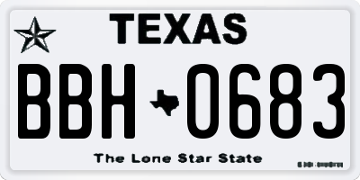 TX license plate BBH0683