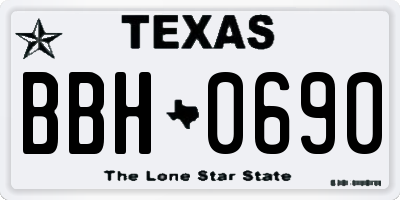 TX license plate BBH0690