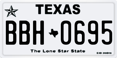 TX license plate BBH0695