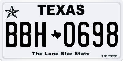 TX license plate BBH0698