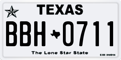 TX license plate BBH0711