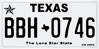 TX license plate BBH0746