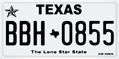 TX license plate BBH0855