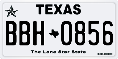 TX license plate BBH0856
