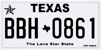 TX license plate BBH0861