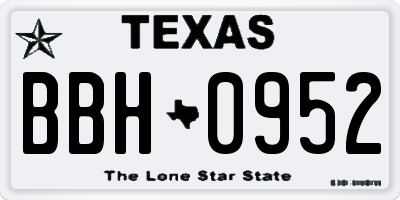 TX license plate BBH0952