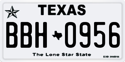 TX license plate BBH0956