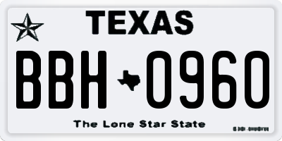 TX license plate BBH0960