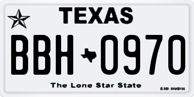 TX license plate BBH0970
