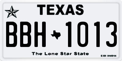 TX license plate BBH1013