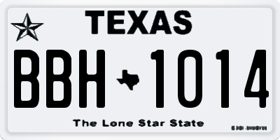 TX license plate BBH1014