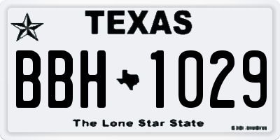 TX license plate BBH1029