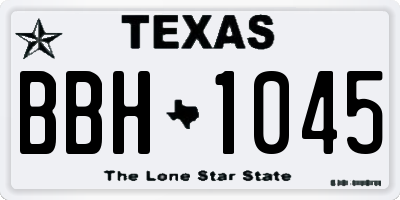 TX license plate BBH1045
