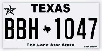 TX license plate BBH1047