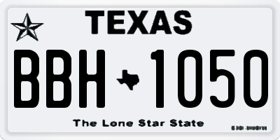 TX license plate BBH1050