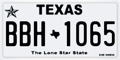 TX license plate BBH1065