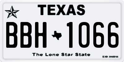 TX license plate BBH1066