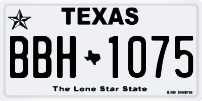 TX license plate BBH1075