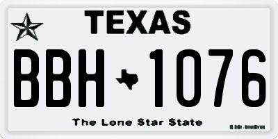 TX license plate BBH1076