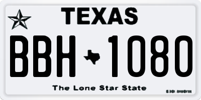 TX license plate BBH1080