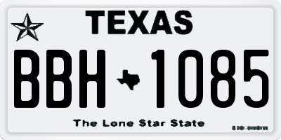 TX license plate BBH1085