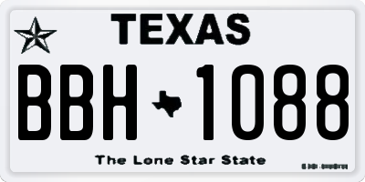 TX license plate BBH1088