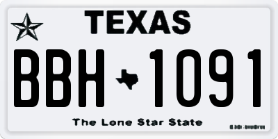 TX license plate BBH1091