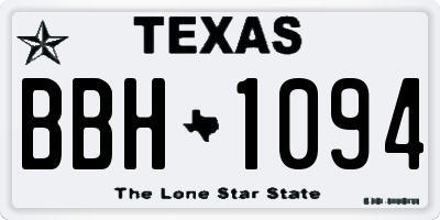 TX license plate BBH1094