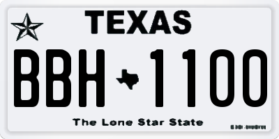 TX license plate BBH1100