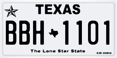 TX license plate BBH1101