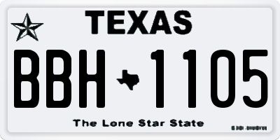 TX license plate BBH1105