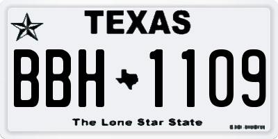 TX license plate BBH1109