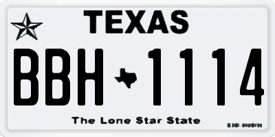 TX license plate BBH1114