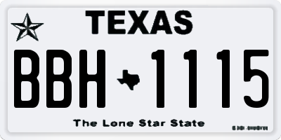 TX license plate BBH1115
