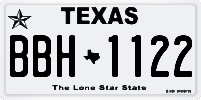 TX license plate BBH1122