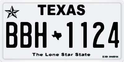 TX license plate BBH1124