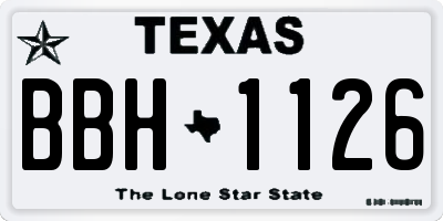 TX license plate BBH1126
