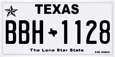 TX license plate BBH1128