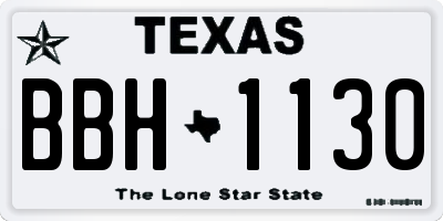 TX license plate BBH1130