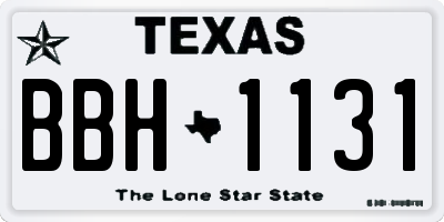 TX license plate BBH1131