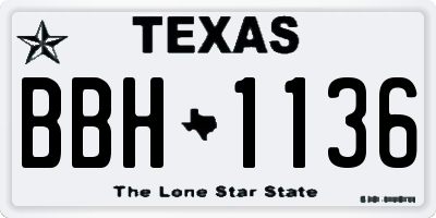 TX license plate BBH1136