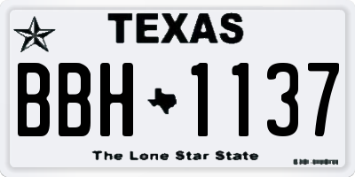 TX license plate BBH1137